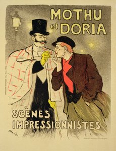 Reprodukcja plakatu reklamującego „Mothu i Doria” w scenach impresjonistycznych, 1893